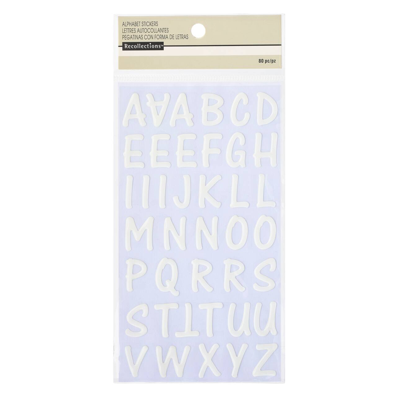 12 Packs: 80 ct. (960 total) White Epoxy Alphabet Stickers by Recollections™